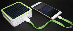 Универсальный внешний стек-аккумулятор G-POWER STX6000II на 12000mAh с солнечной панелью