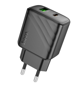 Блок питания (сетевой адаптер) HOCO CS23A Sunlight 1xUSB + 1xUSB-C, 3A, 30W, черный