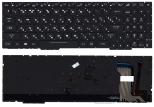 Клавиатура для ноутбука Asus GL753 черная с белой подсветкой