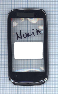 Сенсорное стекло (тачскрин) для Nokia Lumia 610 черное с рамкой
