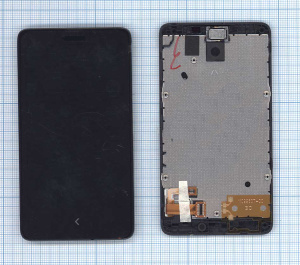Дисплей для Nokia X черный с рамкой