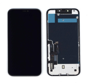 Дисплей для Apple iPhone 11 (AAA) в сборе с тачскрином и металической рамкой черный