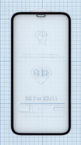 Защитное стекло 6D для Apple iPhone 11 черное