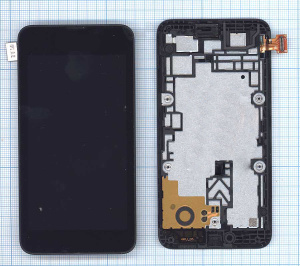 Дисплей для Nokia Lumia 530 черный с рамкой