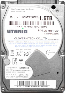 Жесткий диск HDD 2,5" 1.5TB UTANIA MM9T6SS