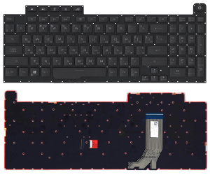 Клавиатура для ноутбука Asus G731GW G731GV черная с подсветкой