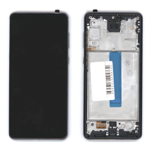 Дисплей (модуль) для Samsung Galaxy A73 SM-A736B в сборе с тачскрином и рамкой OLED small size серый