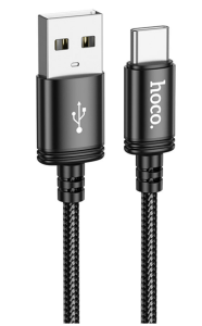 Кабель USB HOCO X89 Wind USB-Type-C, 3A, 1м, черный