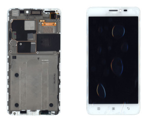 Дисплей для Lenovo S850 белый с рамкой
