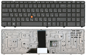 Клавиатура для ноутбука HP EliteBook 8770W темно-серая без рамки с указателем
