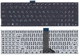 Клавиатура для ноутбука Asus X555L X553 черная (плоский ENTER)
