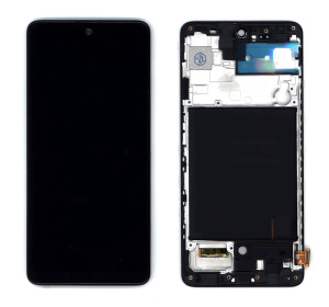 Дисплей (модуль) для Samsung Galaxy A51 SM-A515F в сборе с тачскрином и рамкой (TFT small) черный