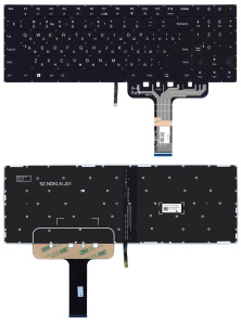 Клавиатура для ноутбука Lenovo Legion Y730-17ICH черная с белой подсветкой