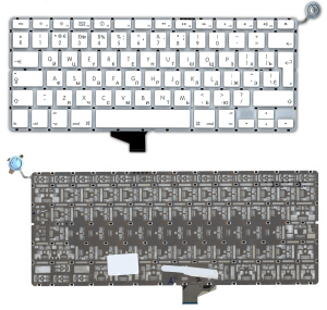 Клавиатура для ноутбука MacBook A1342 белая 13,3" большой Enter