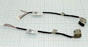 Разъем для ноутбука HP Paviloin DV7-2000 DV7-3000 6pin+2pin с кабелем