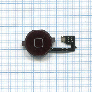 Кнопка HOME в сборе с механизмом и шлейфом для iPhone 4 черная