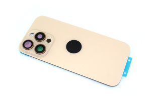 Задняя крышка (стекло) для iPhone 16 Pro (A3293) в сборе со стеклом камеры бежевая