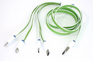 Кабель для зарядки USB (4-в-1)  (2 X Apple Lightning 8Pin, USB Type-C, USB-Micro) 1m