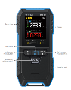 Детектор электромагнитного излучения  FNIRSI ERD-10 3 в 1