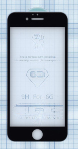 Защитное стекло 6D для Apple iPhone 6/6S  черное