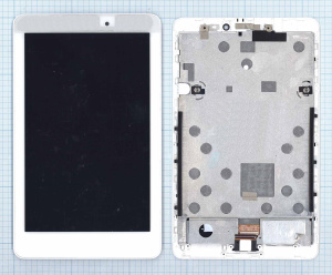 Модуль (матрица + тачскрин) для Acer Iconia Tab A1-840FHD белый с рамкой