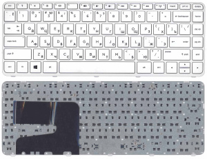 Клавиатура для ноутбука HP Pavilion 14-e белая с рамкой